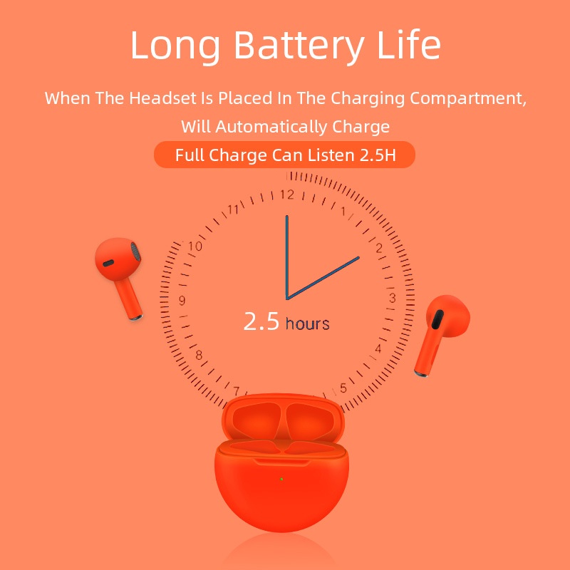 Tai Nghe Bluetooth Không Dây Air Pro 6 TWS Có Mic Pro6 J6 Cho Apple iPhone Xiaomi Huawei