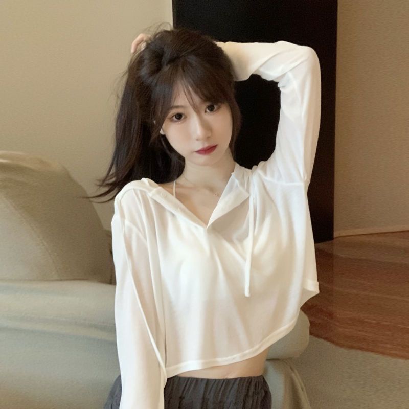 Áo Chống Nắng Tay Dài Bằng Lụa Lạnh Trong Suốt Nhẹ Nhàng Phong Cách Niche Influencer Thời Trang Mùa Xuân Dành Cho Bạn Nữ