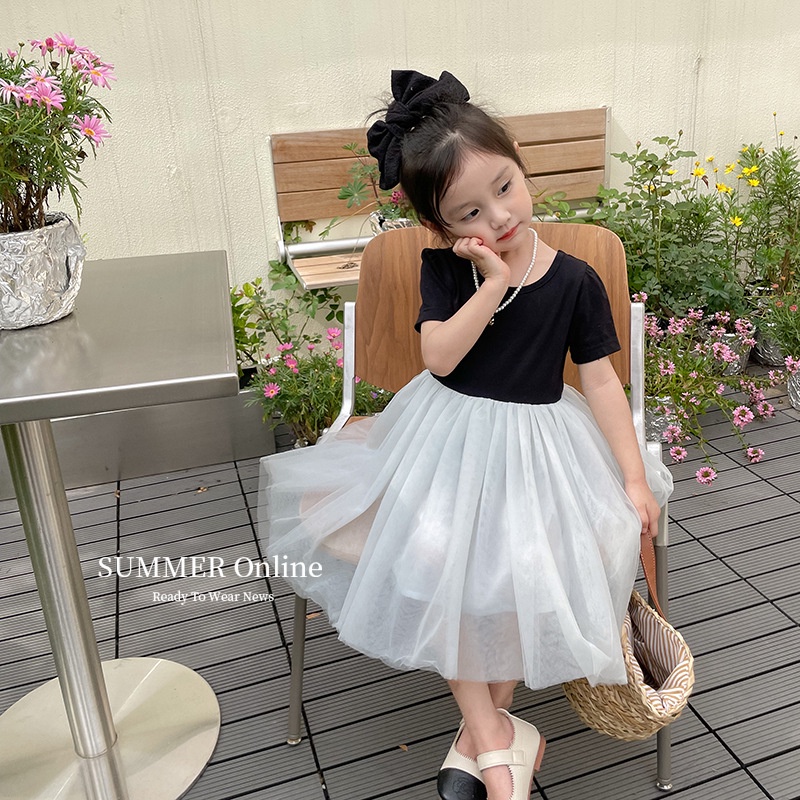 Váy công chúa trẻ em từ 8-35kg kiểu váy múa bale mùa hè tiểu thư sành điệu chính hãng Ambb Kids mã V111