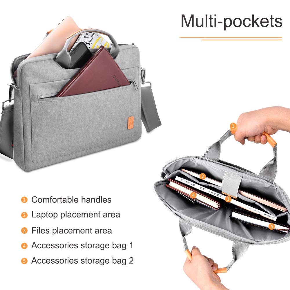 Wiwu Pioneer Handbag MỚI Túi xách máy tính xách tay PHIÊN BẢN MỚI 14 15,6 Inch Túi đeo vai Túi đeo vai Satchel không thấm nước Máy tính bảng Chống va đập Kinh doanh Mang theo