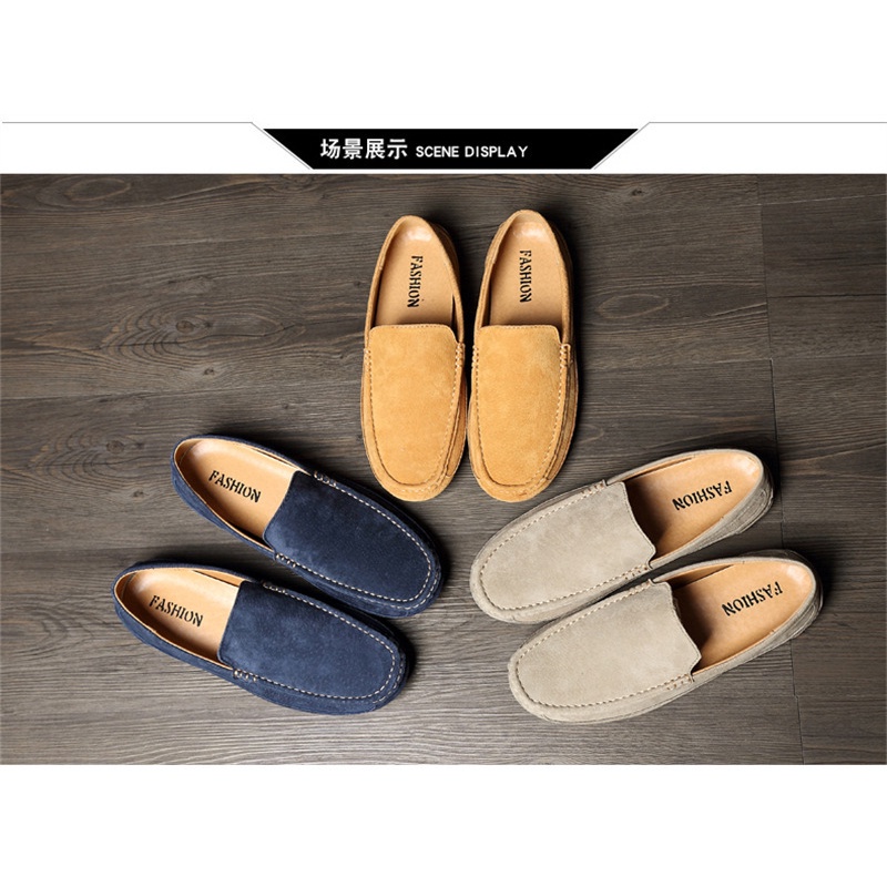 Giày Lười Da Lộn Sang Trọng Thời Trang 2023 Cho Nam