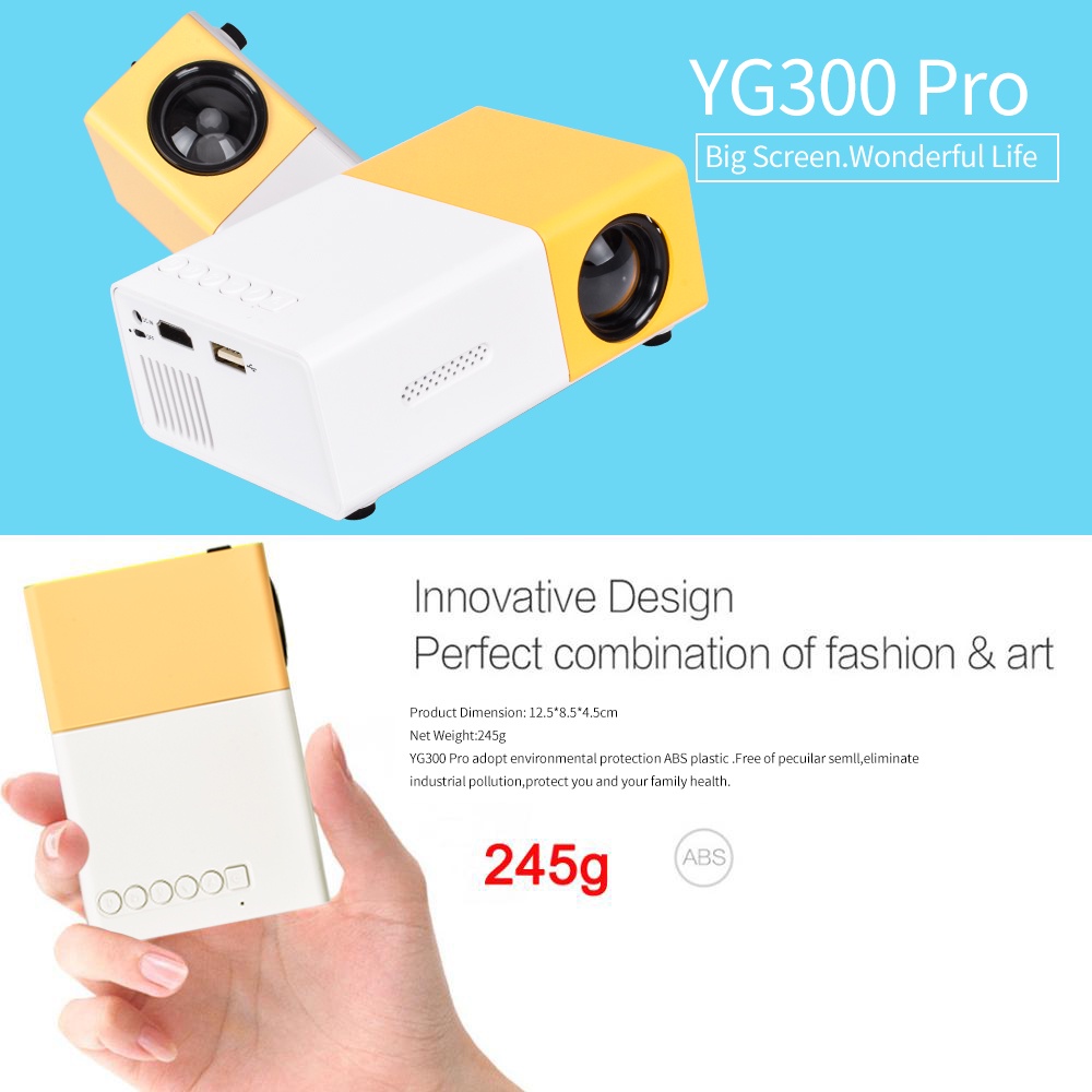 Máy chiếu mini YG300 Pro LED Hỗ trợ 1080P Full HD Portable Beamer Audio HDMI USB Video Projetor cho điện thoại máy chiếu di động máy tính xách tay LCD Projektor
