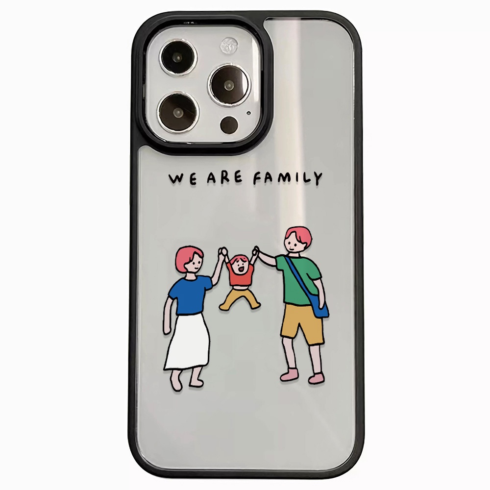 Ốp Điện Thoại Nhựa Acrylic Cứng Trong Suốt In Hình Gia Đình Thời Trang Cho iphone 14promax 11 13 12 7Plus 8 X XS Max