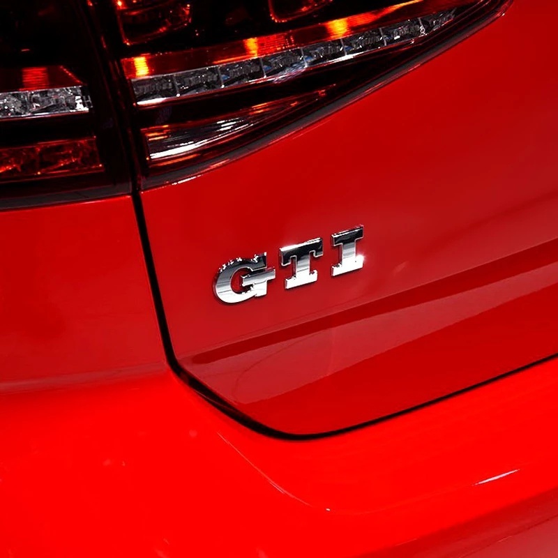 Logo GTI 3D Bằng Kim Loại Dán Trang Trí Cốp Sau Xe Hơi GTI Volkswagen VW Polo Golf R400 TCR MK2 MK4 MK5 MK6 MK7