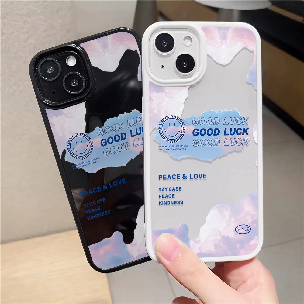 Ốp Điện Thoại Nhựa Acrylic Cứng Trong Suốt In Chữ Chúc May Mắn Cho iphone 14promax 11 13 12 7Plus 8 X XS Max