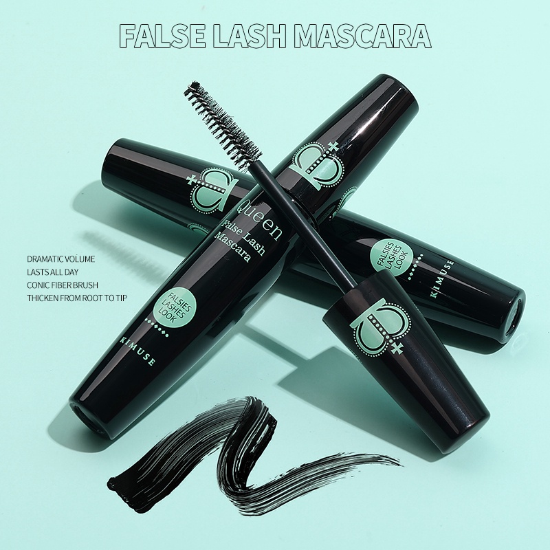 Mascara KIMUSE chải dày lông mi màu đen chống thấm nước lâu trôi dành cho trang điểm