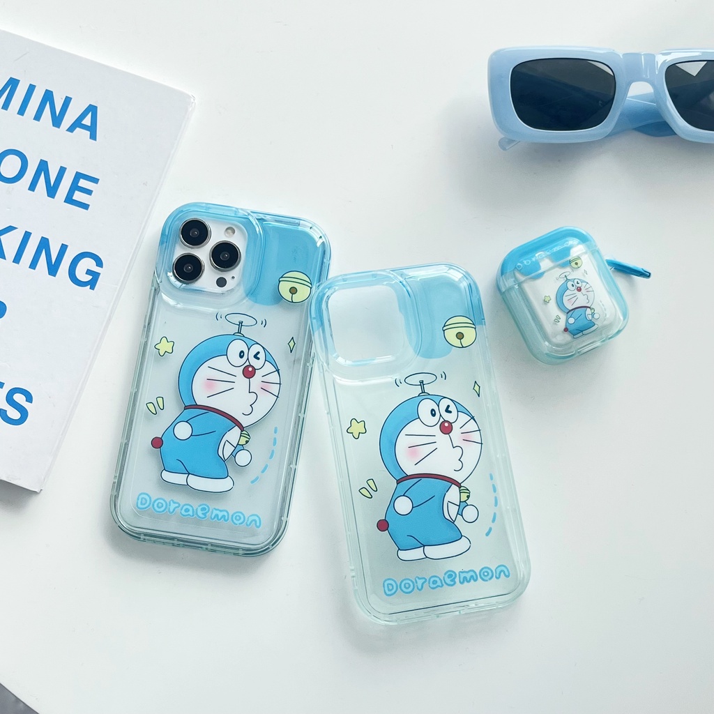 Vỏ Bảo Vệ Hộp Sạc Tai Nghe Airpods 14 / 13 / 12 / 11Airpods1 / 2 / 3 / Pro Hình Doremon Dễ Thương