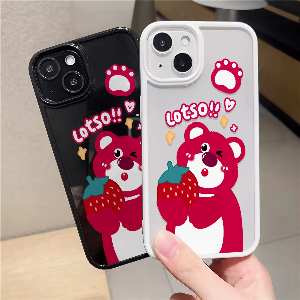 Ốp Điện Thoại Nhựa Acrylic Cứng Trong Suốt In Hình Gấu Lotso Đáng Yêu Cho iphone 14promax 11 13 12 7Plus 8 X XS Max