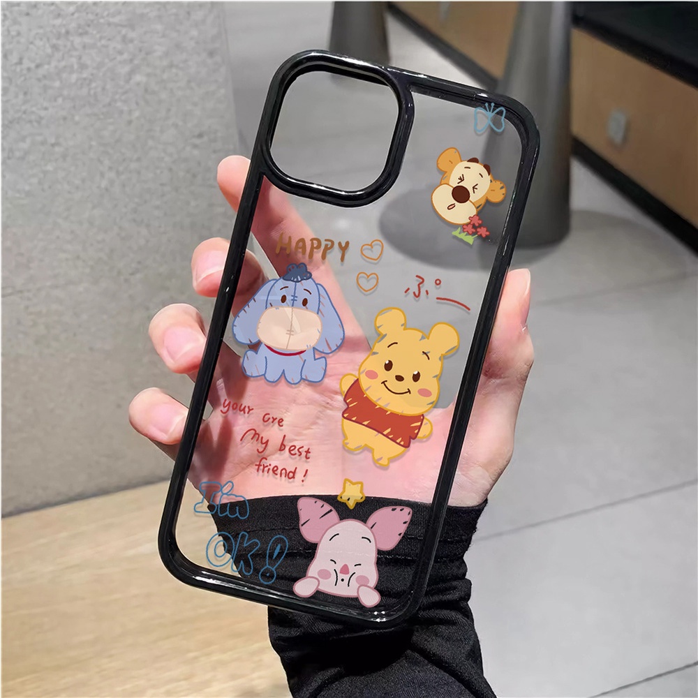 Ốp Điện Thoại Nhựa Acrylic Cứng Trong Suốt Hình Winnie the Pooh Cho iphone 14promax 11 13 12 7Plus 8 X XS Max