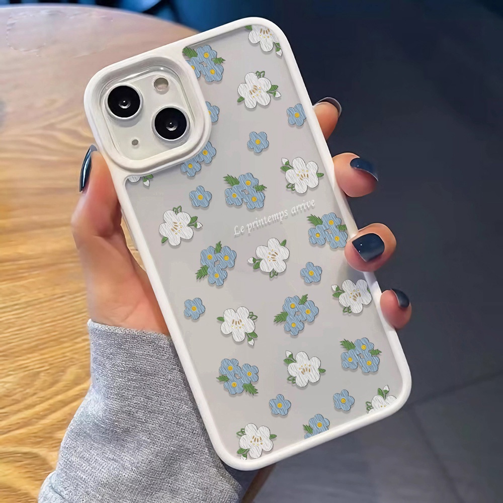 Ốp Điện Thoại Nhựa Acrylic Cứng Trong Suốt In Hình Hoa Đáng Yêu Cho iphone 14promax 11 13 12 7Plus 8 X XS Max