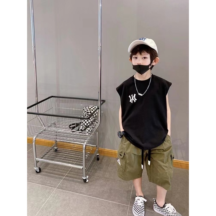 Áo Thun Sát Nách Rộng In Chữ Thời Trang Cho Bé 100% cotton Form 90-150cm