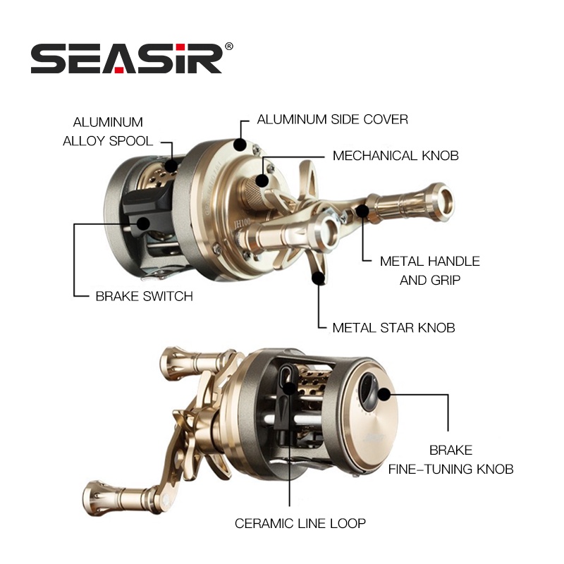 Máy Câu Cá seasir jh Bằng Kim Loại 7kg 9 + 1bb Tỷ Lệ7.0: 1 Độ Bền Cao