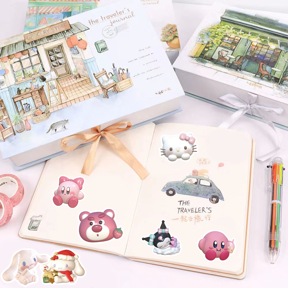SANRIO Bộ 51 Miếng Dán 3D Hình Cô Gái Anime Kuromi My Melody Dễ Thương Chống Thấm Nước Trang Trí Sổ Tay DIY