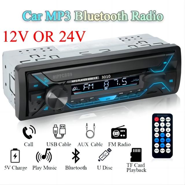 Máy Nghe Nhạc MP3 1din Kết Nối Bluetooth 60Wx4 AUX / USB / TF Kèm Điều Khiển Từ Xa Cho Xe Hơi