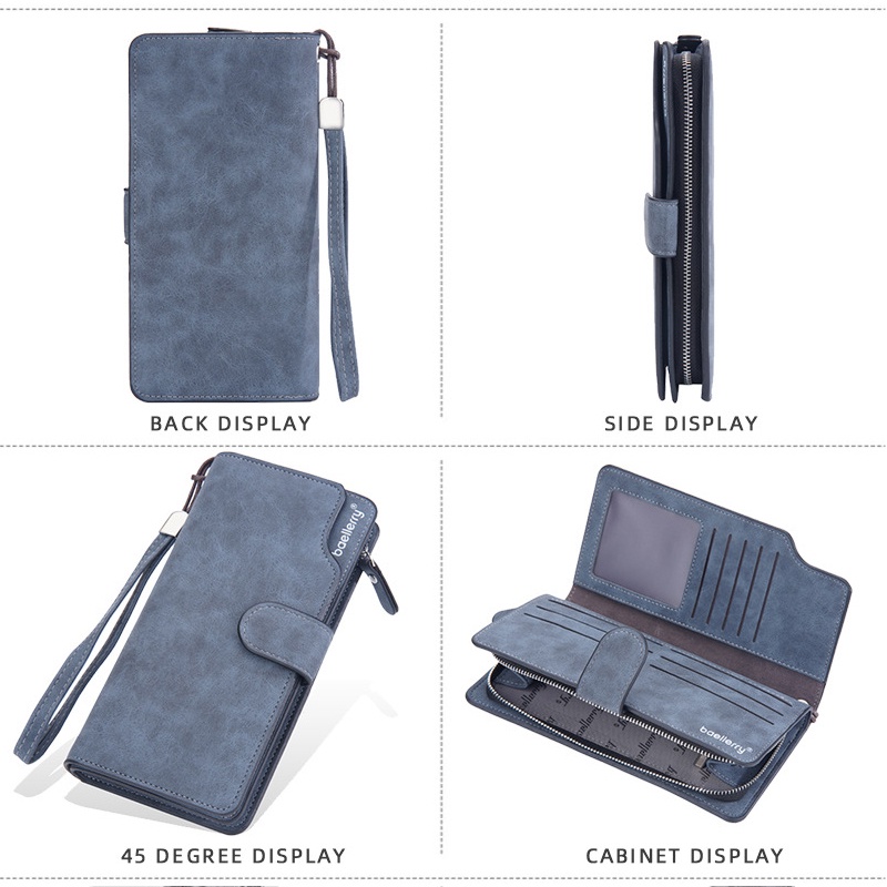 Baellerry Ví Nam Dáng Dài Sức Chứa Lớn Có Khóa Kéo Phong Cách retro