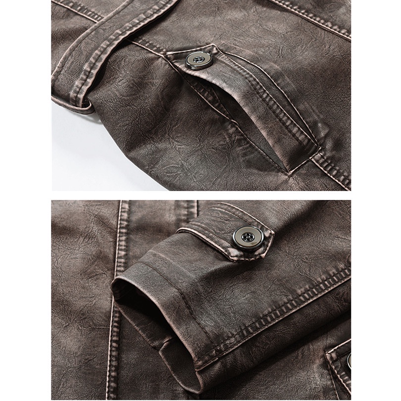 Áo Khoác Da Lót Lông Cừu Dày Dặn Giữ Ấm Phong Cách Steampunk Vintage Thời Trang Mùa Đông Cho Nam