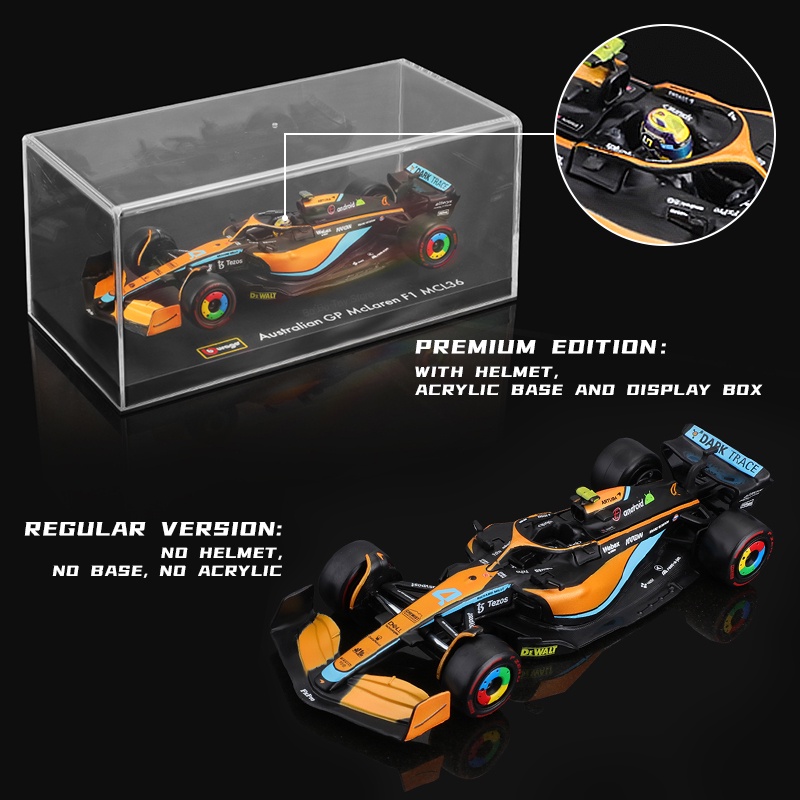 Bburago Xe 2022 F1 McLaren MCL36 Tỉ Lệ 1: 43 #4 Phụ Kiện Chuyên Dụng Dành Cho Lando Norriss #3Daniel Mô Hình Xe Đua Công Thức Ricciardo Bằng Hợp Kim