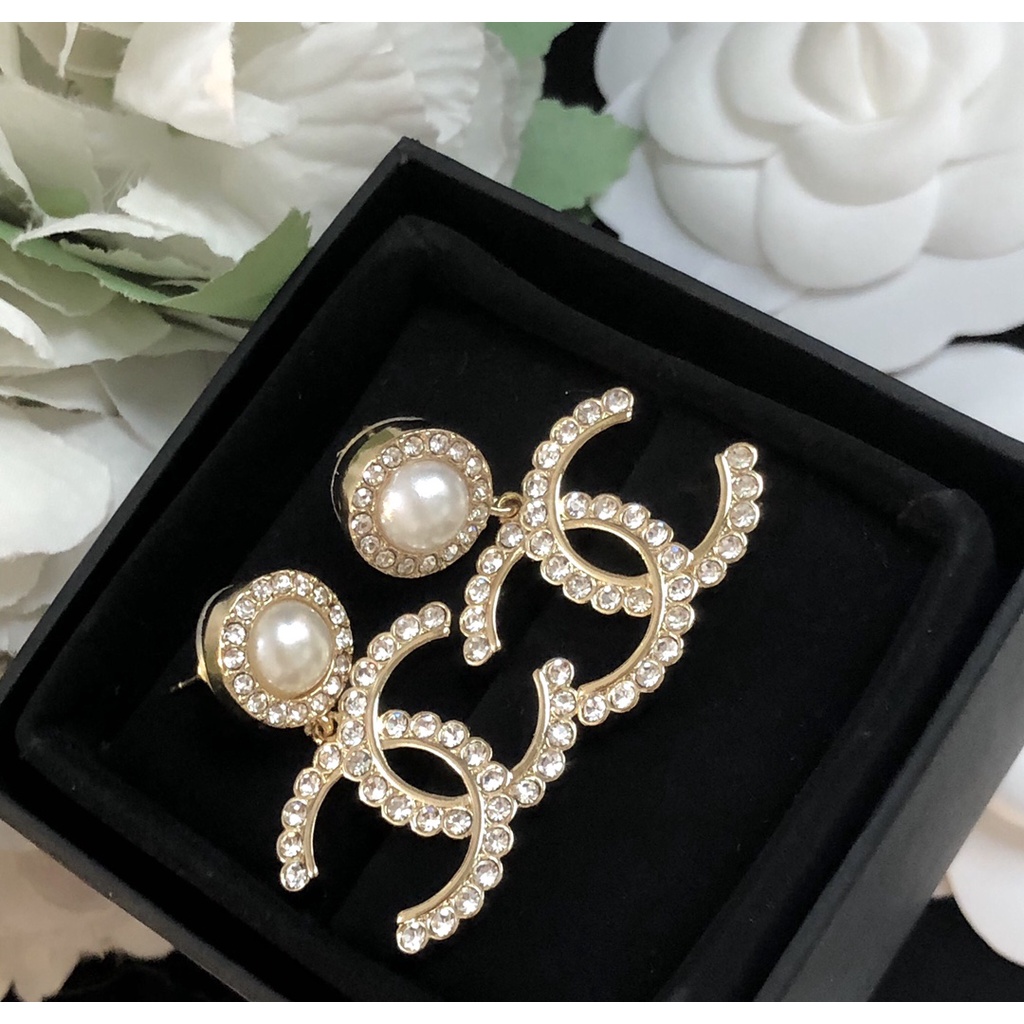 Khuyên Tai Chữ C Đôi Đính Đá Kim Cương Nước Phong Cách Retro Thời Trang Mới 2023 Dành Cho Bạn Nữ