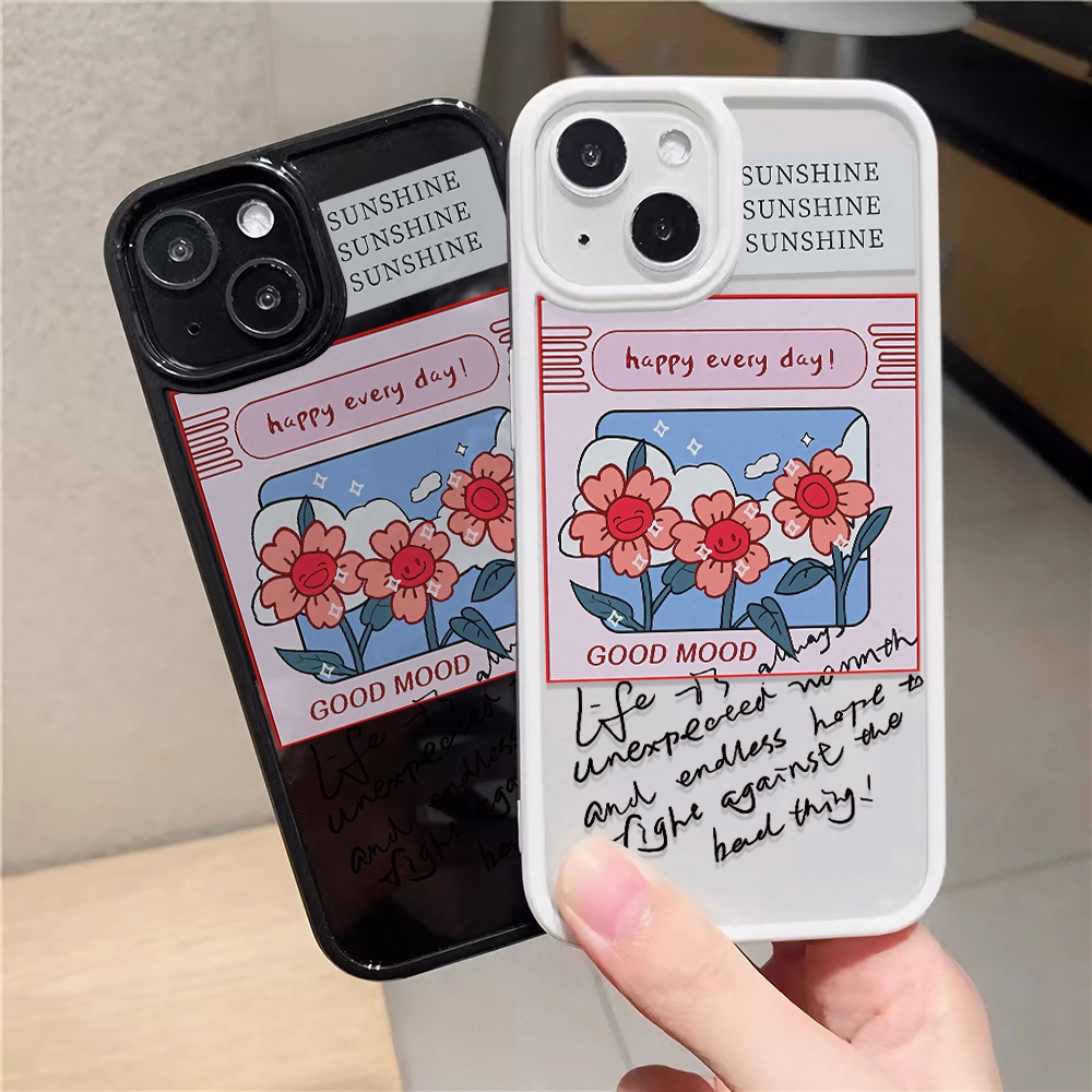 Ốp Điện Thoại Nhựa Acrylic Cứng Trong Suốt Hình Hoa Đỏ Cho iphone 14promax 11 13 12 7Plus 8 X XS Max