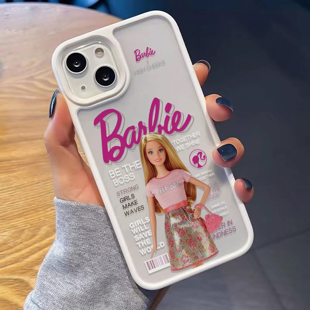 Ốp Điện Thoại Nhựa Acrylic Cứng Trong Suốt In Hình Búp Bê Barbie Đáng Yêu Cho iphone 14promax 11 13 12 7Plus 8 X XS Max