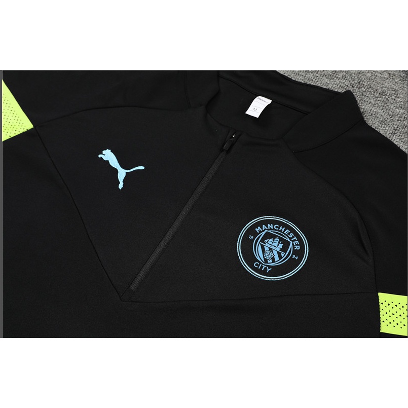 Bộ Đồ Đá Banh Tay Dài Màu Đen Có Khóa Kéo 22 23 Manchester City