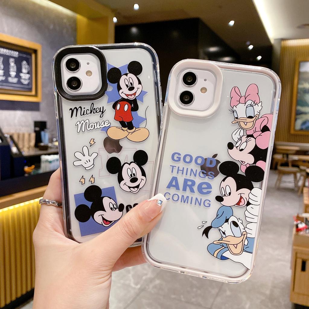 Ốp Điện Thoại Trong Suốt in Hình Mickey 3 Trong 1 Cho iPhone 14Promax 13 12 11 7Plus X Xs Max XR