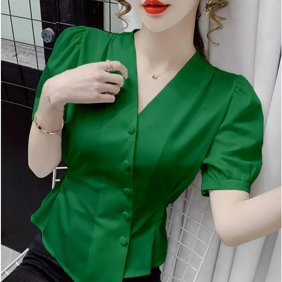 Áo Sơ Mi Voan Dài Tay Cổ Vuông Dáng Rộng Thời Trang Theo Phong Cách Phương Tây