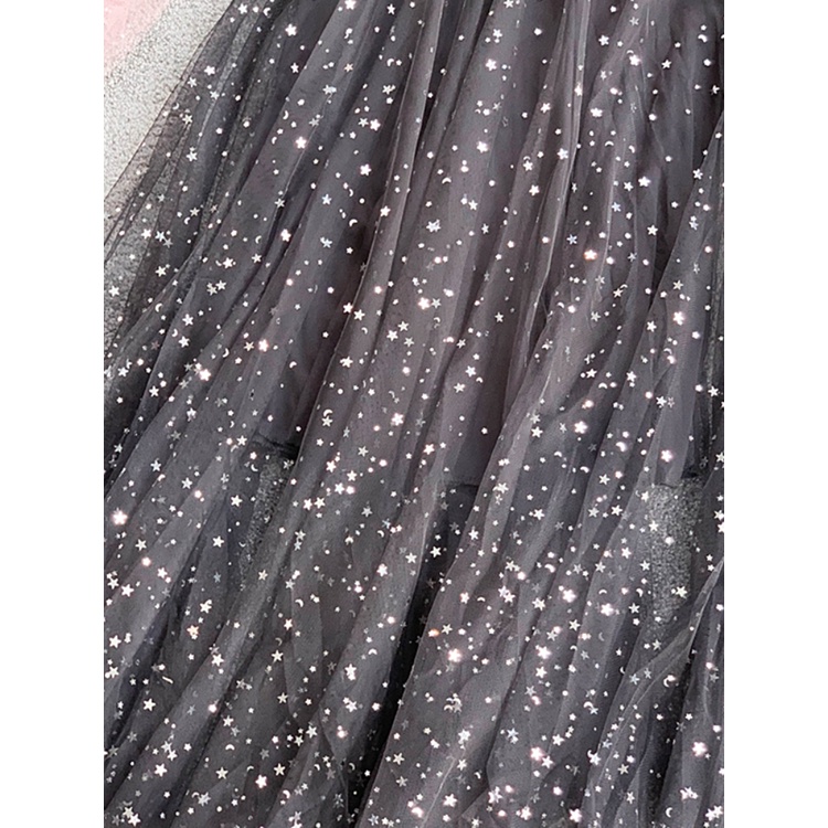 Đầm kim sa lấp lánh đính lông cổ yếm Ariel Dress