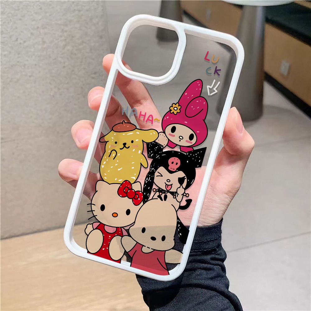 Ốp Điện Thoại Acrylic Cứng Trong Suốt In Hoạt Hình Hello Kitty Cho iphone 14promax 11 13 12 7Plus 8 X XS Max