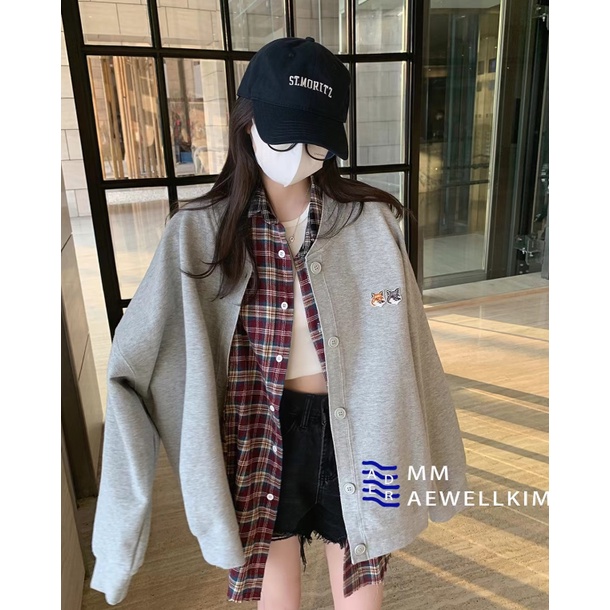 Áo Khoác cardigan Thêu Hình Cáo Phong Cách Thời Trang Đường Phố Mới 2023