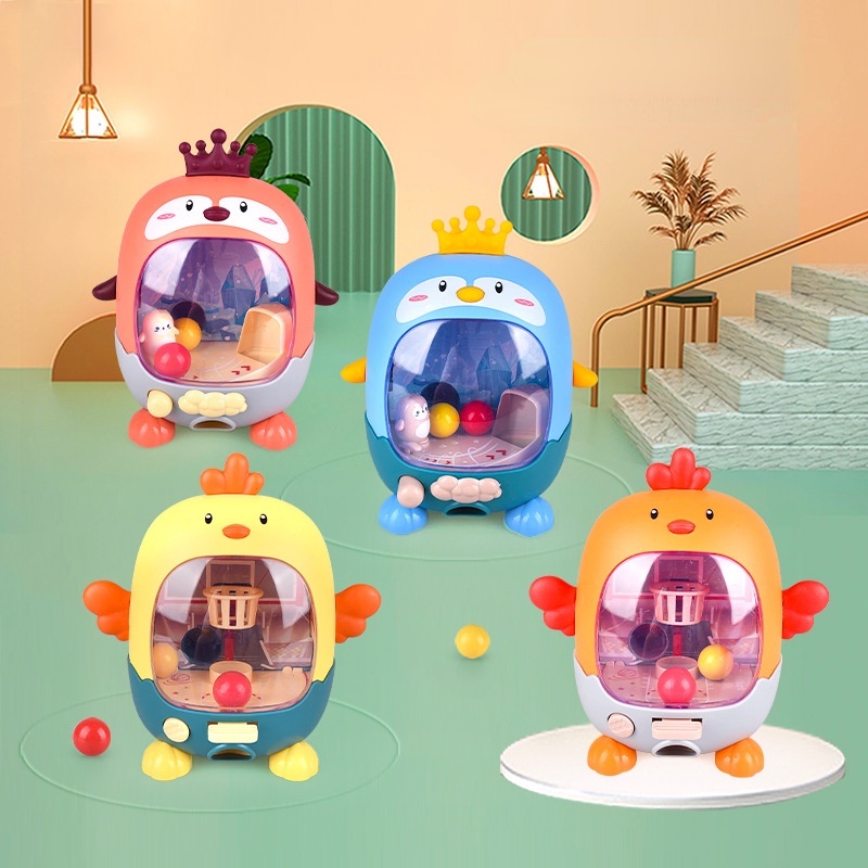 Bộ Đồ Chơi Bắn Bóng Gắn Ngón Tay Hình Chim Cánh Cụt Vui Nhộn Cho Bé