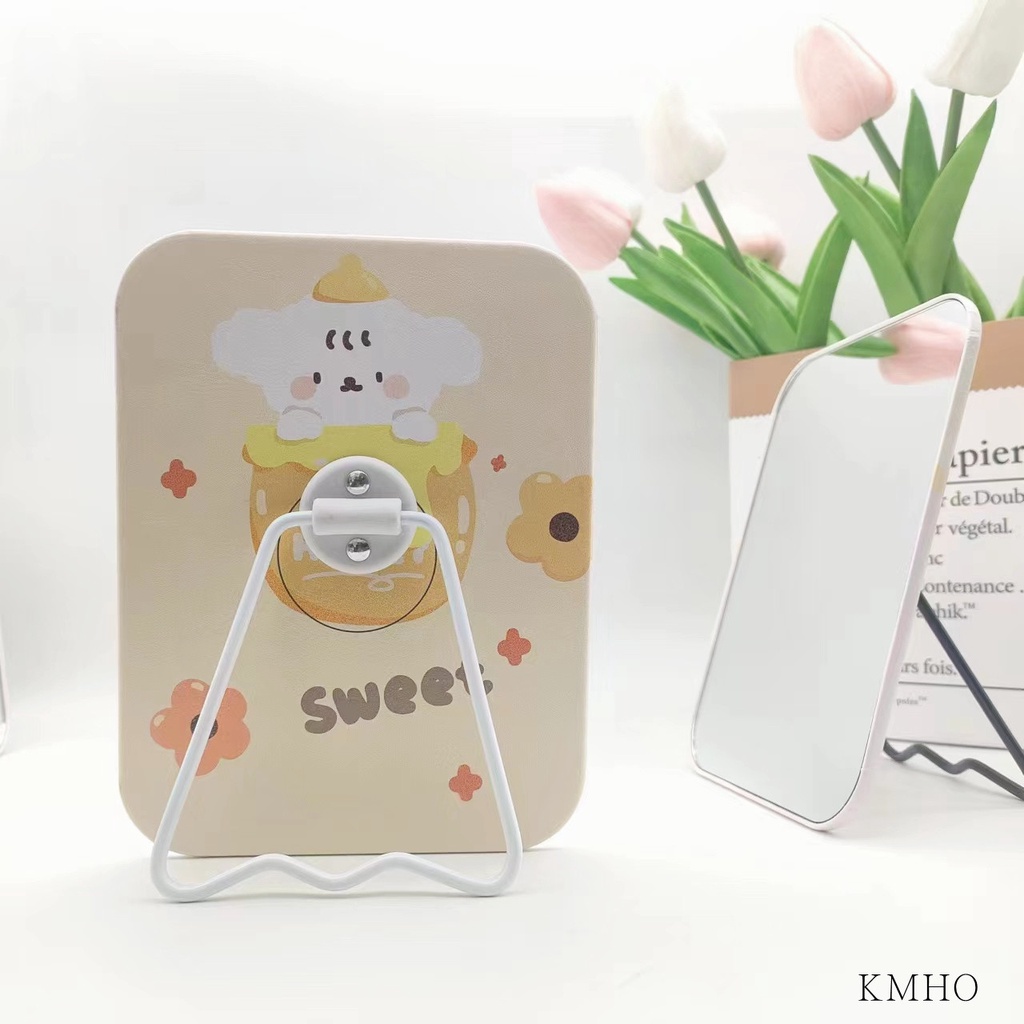 Gương Trang Điểm Để Bàn Kích Thước Nhỏ Họa Tiết Hoạt Hình Xinh Xắn