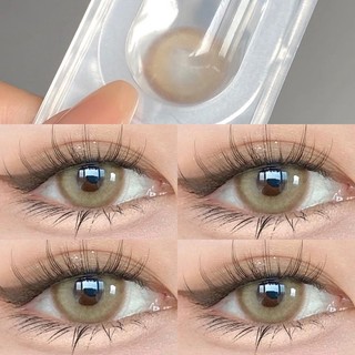 Set 2 Kính Áp Tròng Hình Bông Hoa 14.5MM Mềm Mại Cho Mắt 1 Năm （0.00~-0.80）Màu Cặp kính áp tròng hợp với mọi kiểu trang điểm