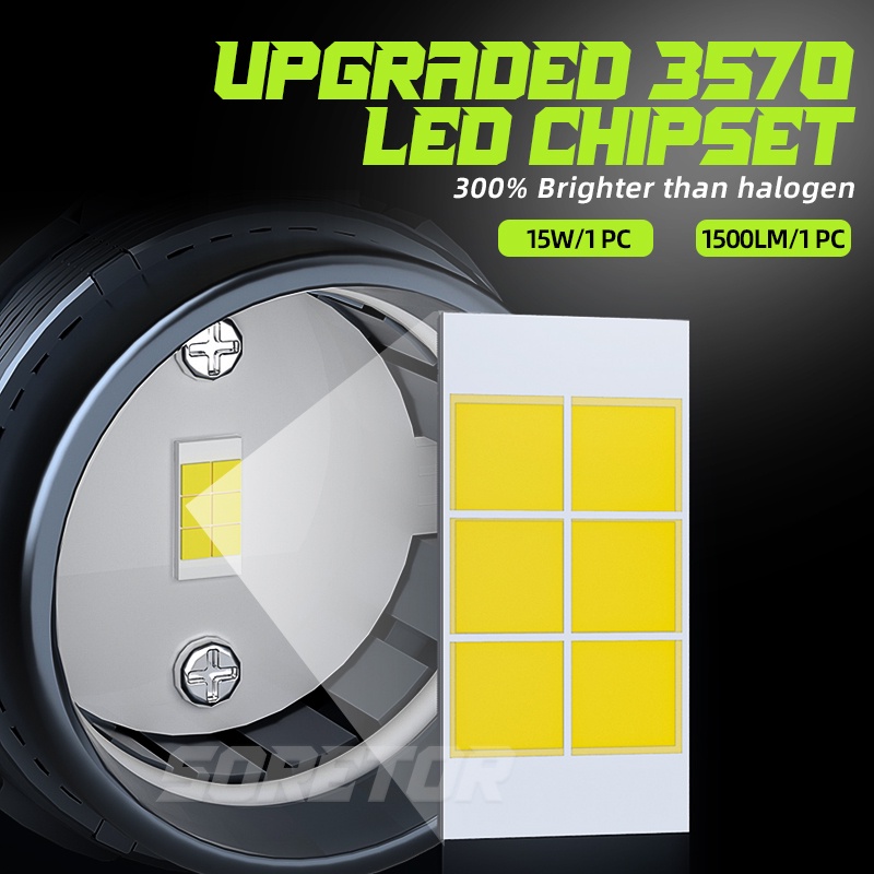 Đèn Pha led 2023 t19 p15d px15d h6m h4 hs1 hi / lo 6000k 3000k Ánh Sáng Trắng Vàng ac dc 9-80v Cho Xe Mô Tô