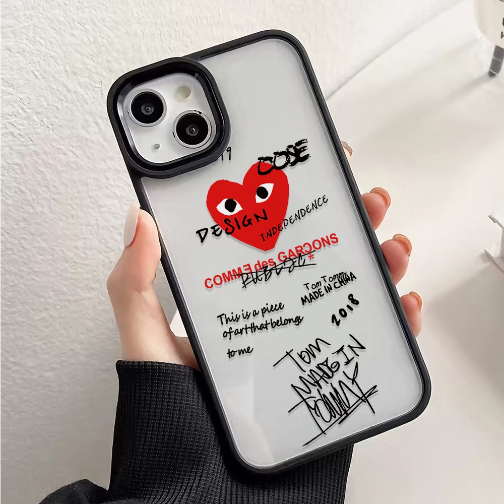 Ốp Điện Thoại Nhựa Acrylic Cứng Trong Suốt In Hình Trái Tim Cho iphone 14promax 11 13 12 7Plus 8 X XS Max