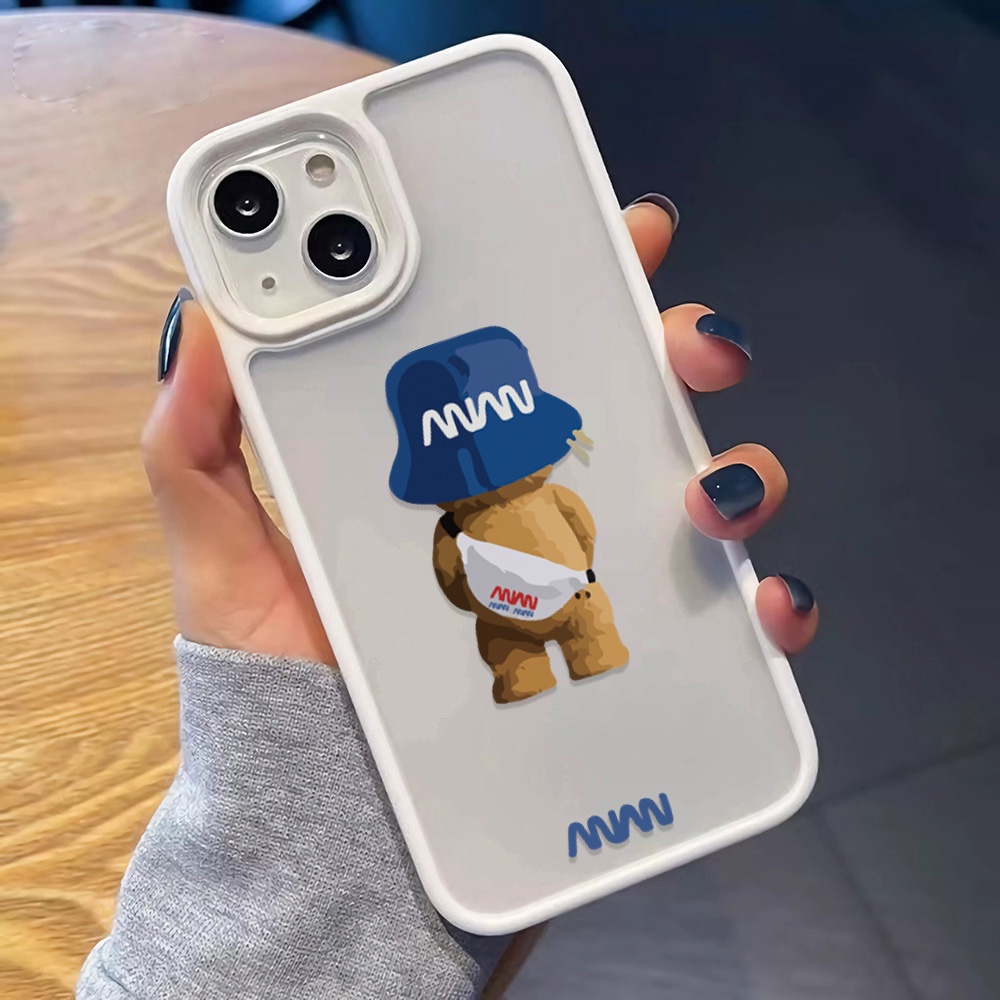 Ốp Điện Thoại Nhựa Acrylic Cứng Trong Suốt Hình Gấu NASA Cho iphone 14promax 11 13 12 7Plus 8 X XS Max