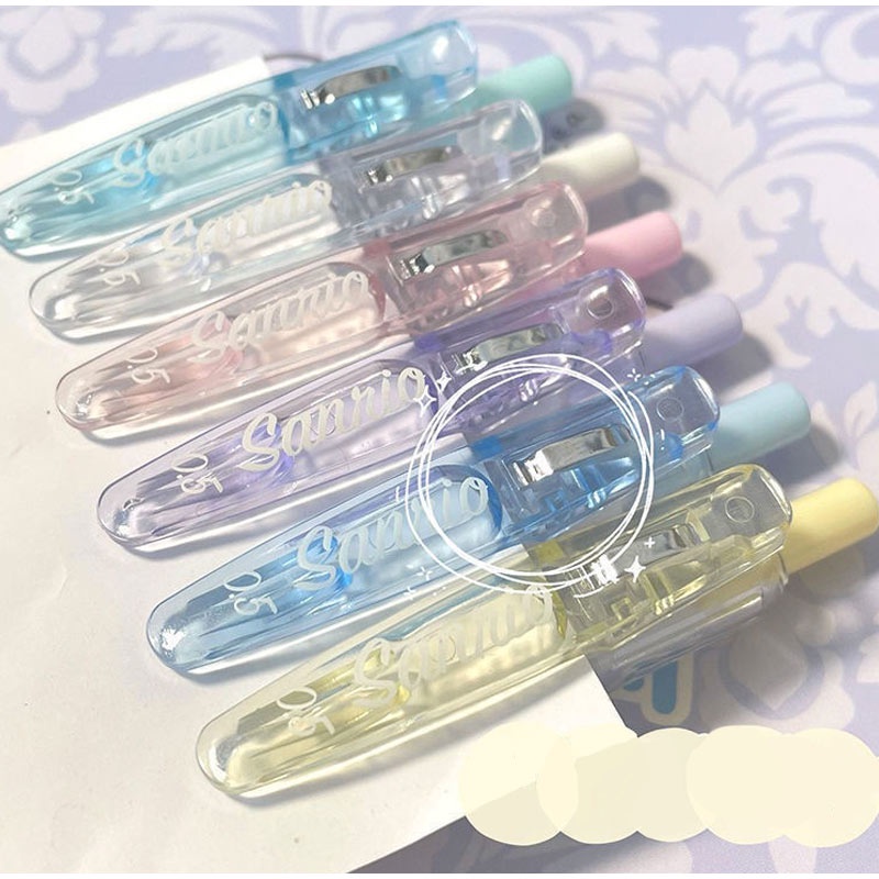 Bộ 4/5/6 cây bút gel lôi Sanrio hình hoạt hình Kuromi My Melody Cinnamoroll 0.5MM mực đen cho học sinh