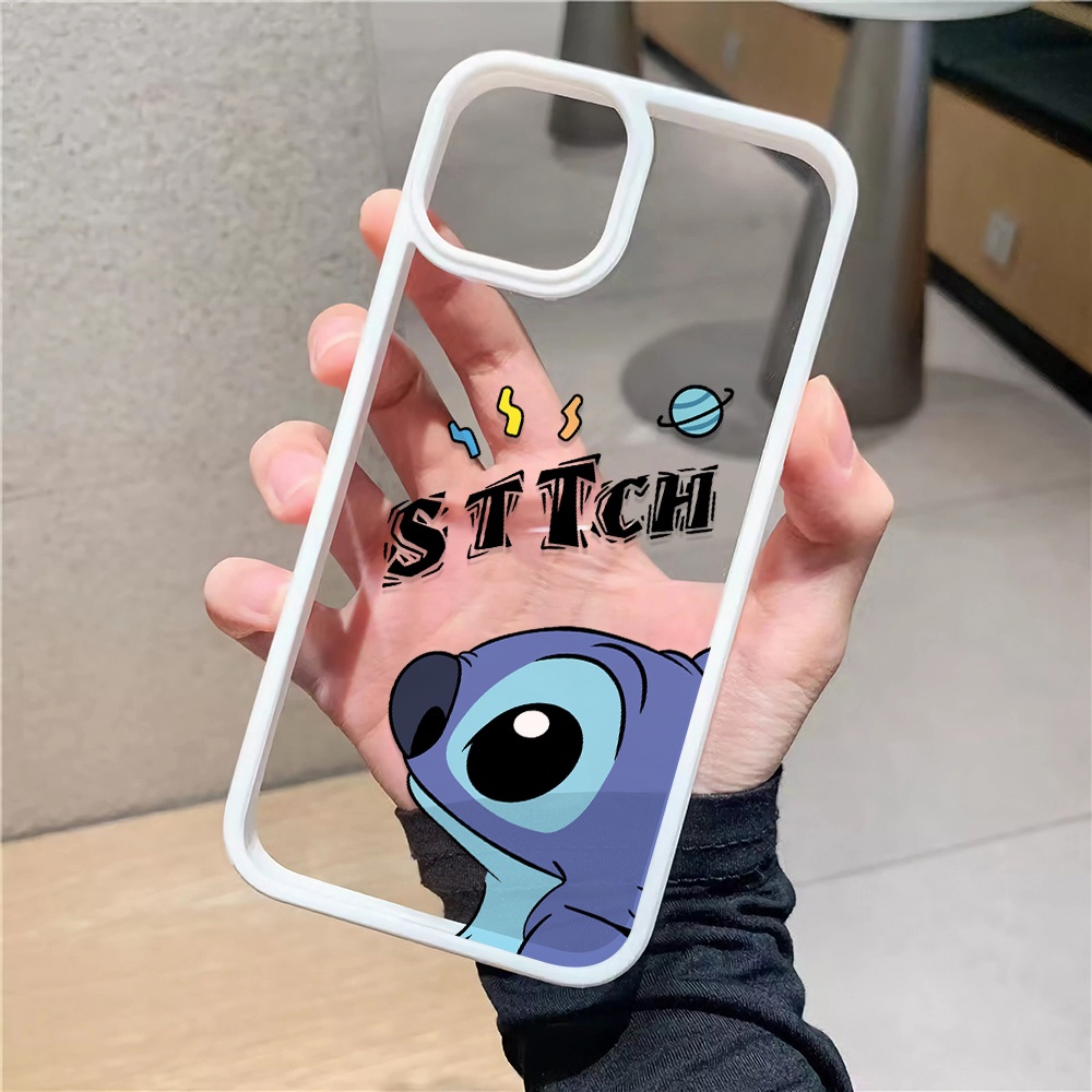 Ốp Điện Thoại Nhựa Acrylic Cứng Trong Suốt In Hình Stitch Thời Trang Cho iphone 14promax 11 13 12 7Plus 8 X XS Max