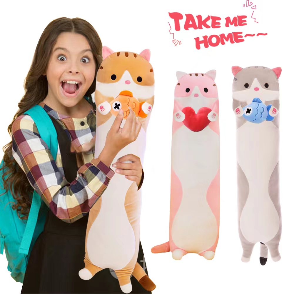 Mèo Nhồi Bông Mềm Mại Dễ Thương 50cm