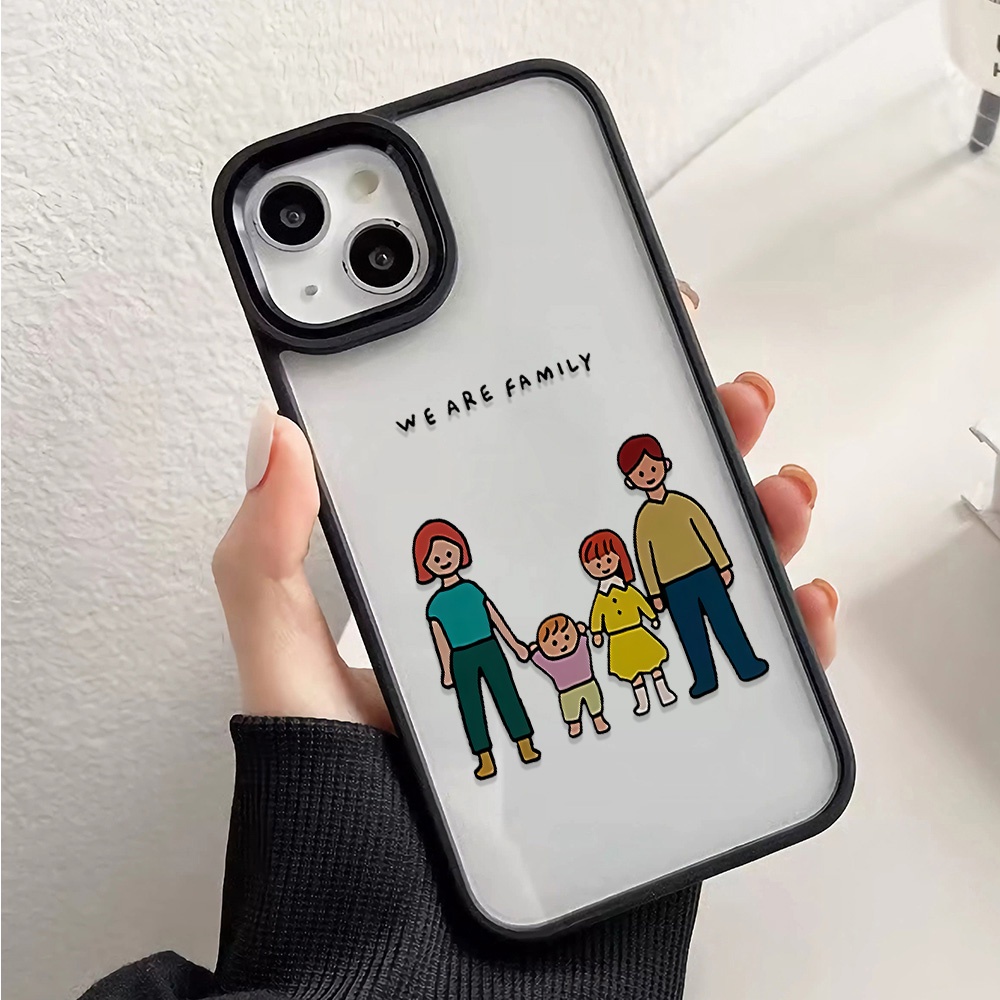 Ốp Điện Thoại Nhựa acrylic Cứng Trong Suốt In Hình Gia Đình Thời Trang Cho iphone 14promax 11 13 12 7Plus X XS Max