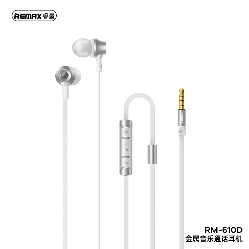 Tai Nghe NhéT Tai Remax RM-610D 3.5mm Có Dây Âm Thanh ChấT LượNg Cao