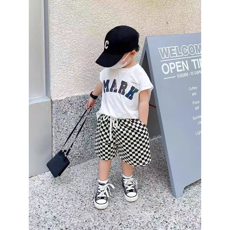 Set Đồ Thể Thao Gồm Áo Thun Ba Lỗ + Quần Ngắn Thời Trang Mùa Hè Hàn Quốc Dễ Thương Cho Bé