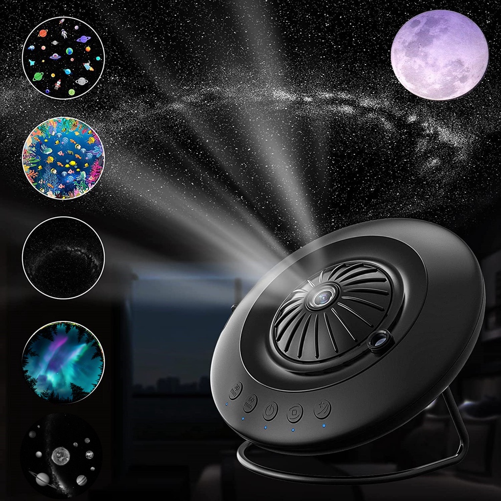 Máy ChiếU Sao Vũ Trụ 8 Trong 1 Galaxy, 360 Độ SáNg Ban Đêm° Máy Chiếu Treo Trần Nhà Tùy Chỉnh Tiện Dụng Cho Phòng Ngủ Của Bé
