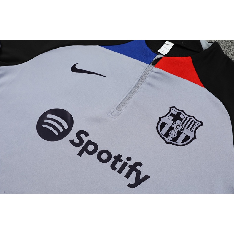 Áo Thun Tay Dài Có Khóa Kéo In Chữ Barcelona 22 23 Thời Trang Chất Lượng Cao