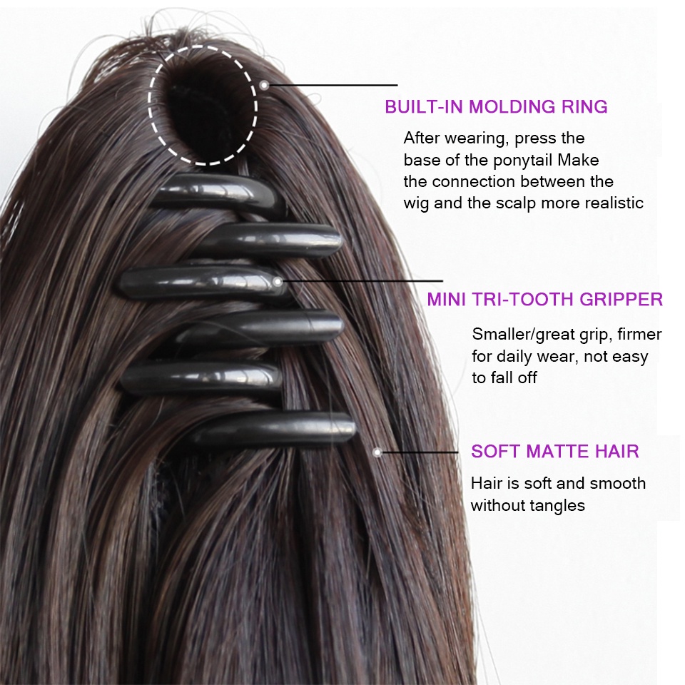 Tóc Giả Đuôi Ngựa Thẳng Dài 50Cm Có Kẹp Dành Cho Nữ