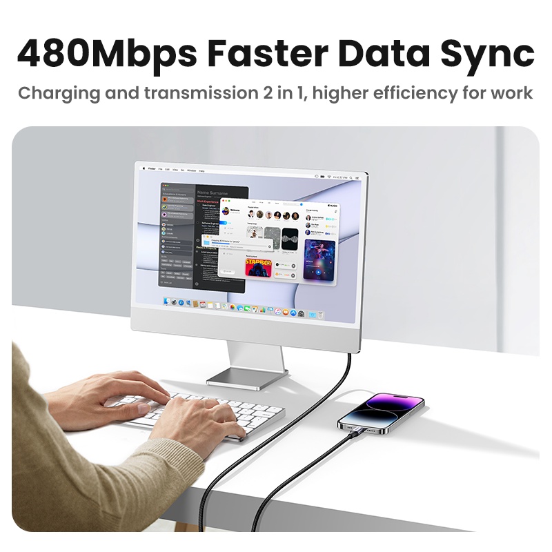 Ugreen Dây Cáp Sạc Nhanh mfi usb a Sang 2.4a Cho for iphone 14 / 13 / 12 / iphone xr / ipad