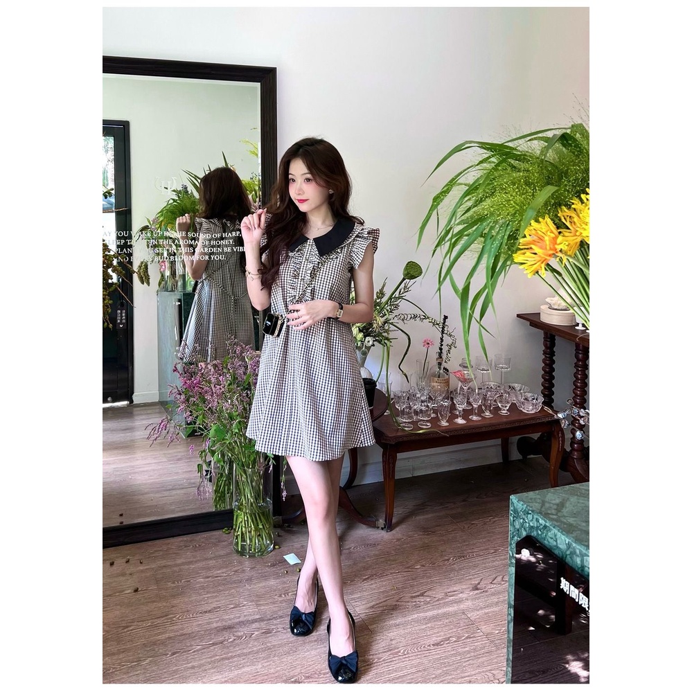 Đầm Ngắn Xếp Ly Không Tay Thời Trang Mùa Hè Phong Cách Hàn Quốc Dành Cho Nữ