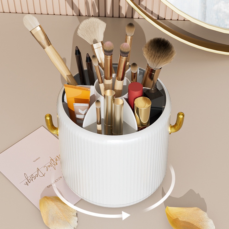 Hộp Đựng Cọ Trang Điểm Có Ngăn Xoay Chống Bụi Tiện Lợi