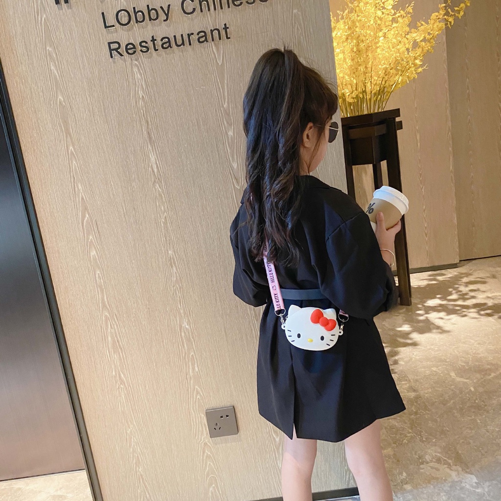Túi Đeo Chéo Kiểu Hoạt Hình Hello Kitty Dễ Thương Cho Bé Gái