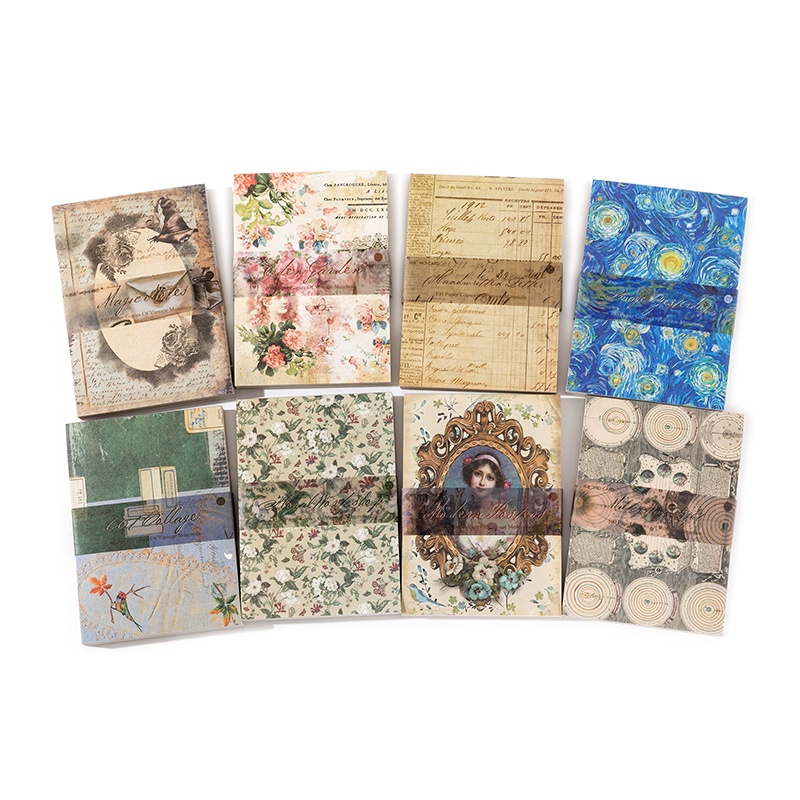 Bộ 100 Giấy Dán Dùng Trang Trí Sổ Tay Phong Cách Vintage